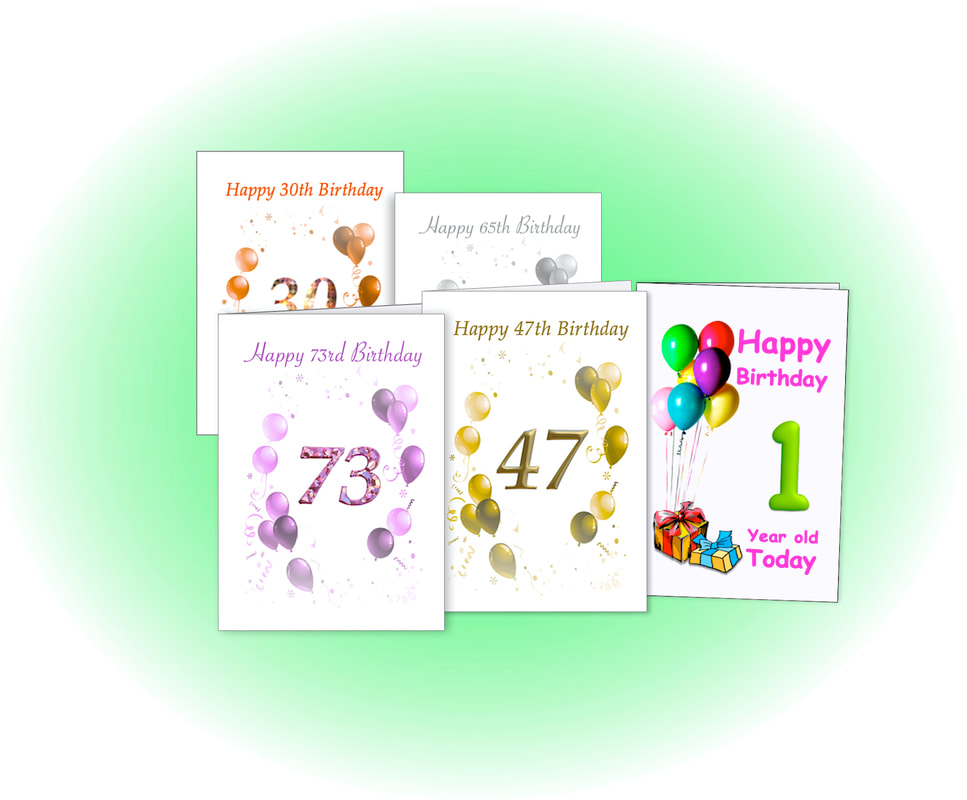 Picture of collection of birthday card template designs